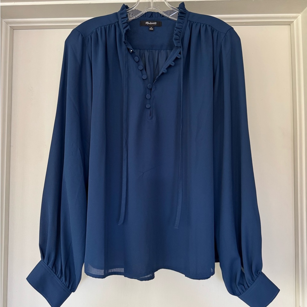 Madewell pleated polyester blouse